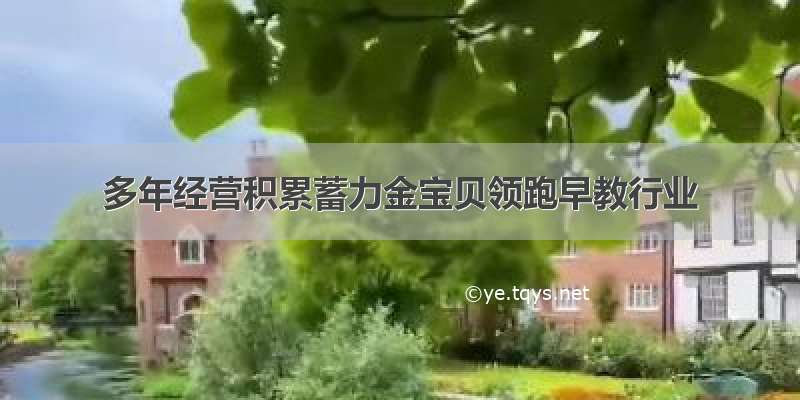 多年经营积累蓄力金宝贝领跑早教行业