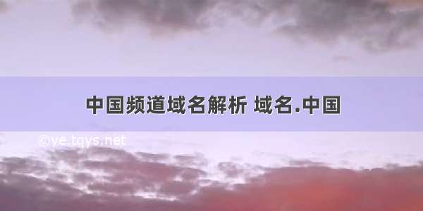 中国频道域名解析 域名.中国