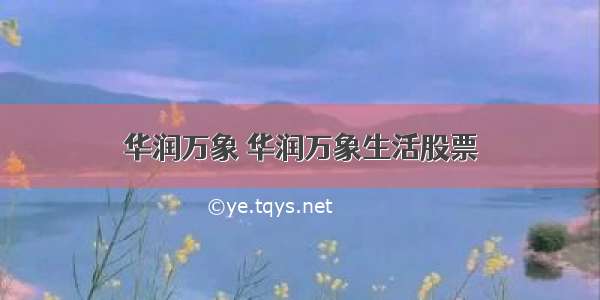 华润万象 华润万象生活股票