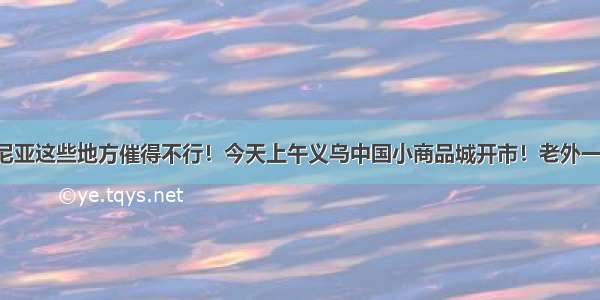 俄罗斯罗马尼亚这些地方催得不行！今天上午义乌中国小商品城开市！老外一早就来排队！