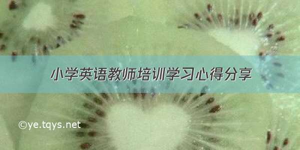 小学英语教师培训学习心得分享