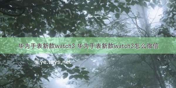 华为手表新款watch3 华为手表新款watch3怎么微信