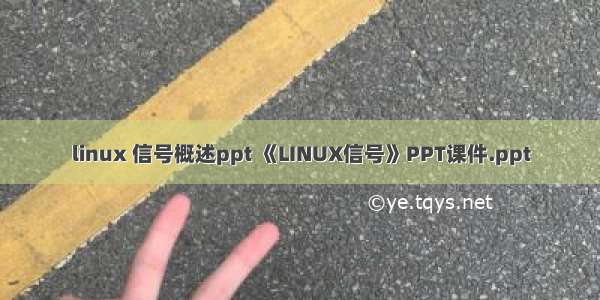 linux 信号概述ppt 《LINUX信号》PPT课件.ppt