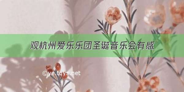 观杭州爱乐乐团圣诞音乐会有感