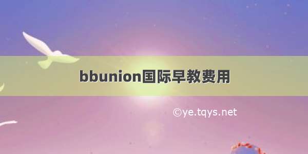 bbunion国际早教费用