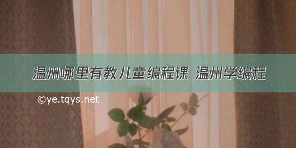 温州哪里有教儿童编程课 温州学编程