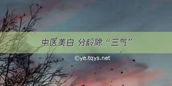 中医美白 分龄除“三气”