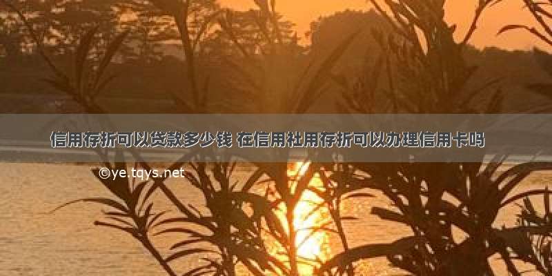 信用存折可以贷款多少钱 在信用社用存折可以办理信用卡吗