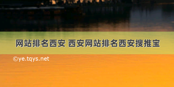 网站排名西安 西安网站排名西安搜推宝