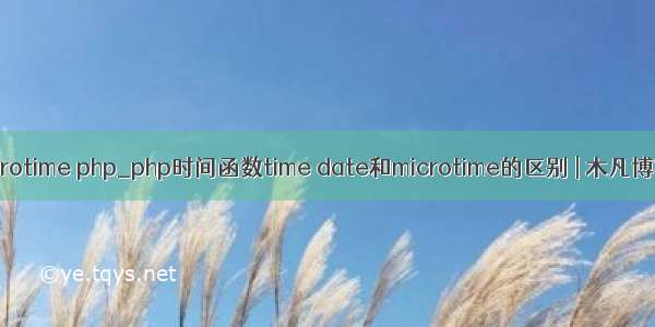 mcrotime php_php时间函数time date和microtime的区别 | 木凡博客