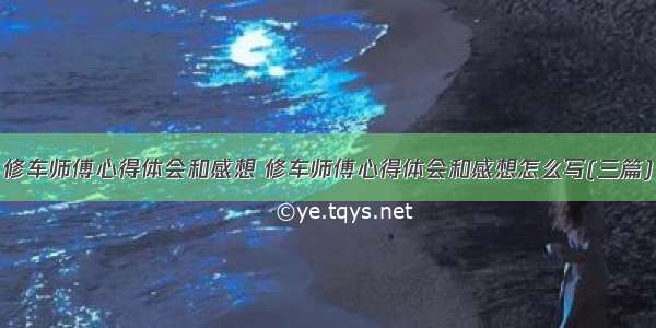 修车师傅心得体会和感想 修车师傅心得体会和感想怎么写(三篇)