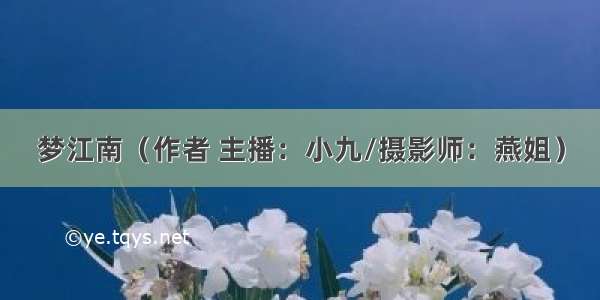 梦江南（作者 主播：小九/摄影师：燕姐）