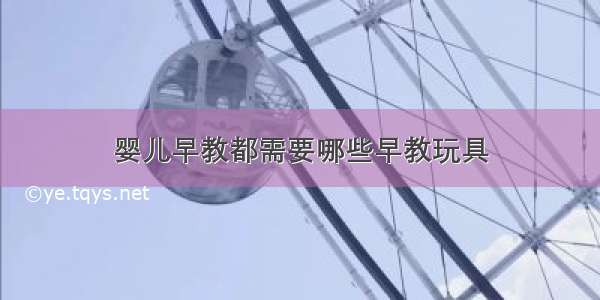 婴儿早教都需要哪些早教玩具