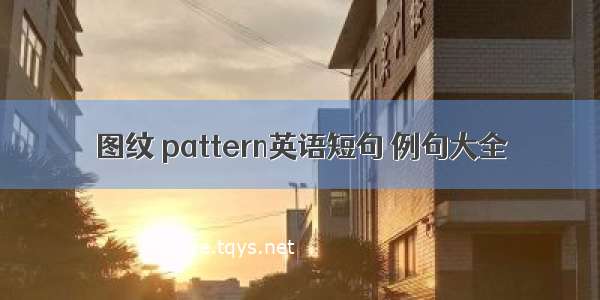 图纹 pattern英语短句 例句大全