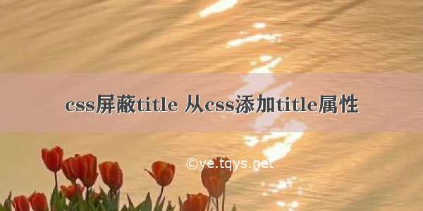 css屏蔽title 从css添加title属性