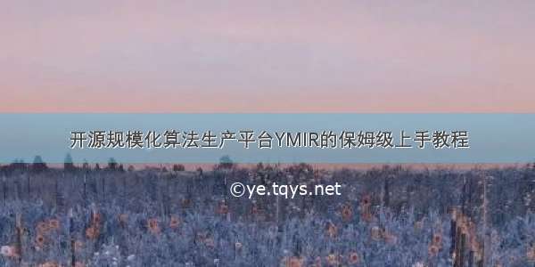 开源规模化算法生产平台YMIR的保姆级上手教程