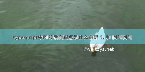 typescript中问号后面跟点是什么意思 ?. 和 问号问号