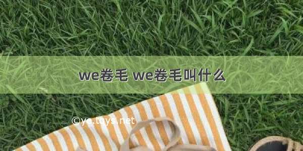 we卷毛 we卷毛叫什么