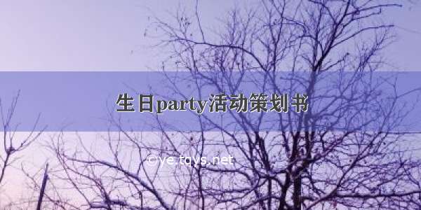 生日party活动策划书