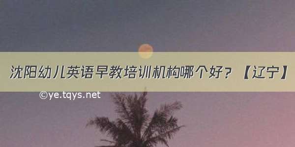 沈阳幼儿英语早教培训机构哪个好？【辽宁】