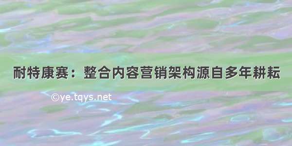 耐特康赛：整合内容营销架构源自多年耕耘