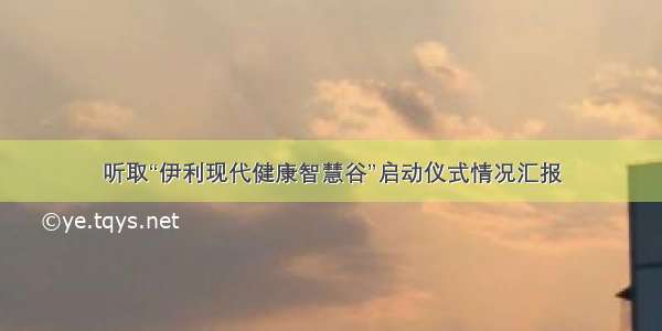 听取“伊利现代健康智慧谷”启动仪式情况汇报