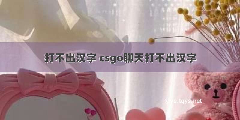 打不出汉字 csgo聊天打不出汉字