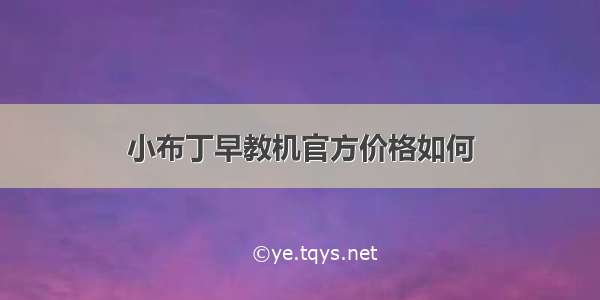 小布丁早教机官方价格如何