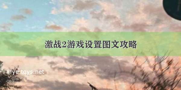 激战2游戏设置图文攻略