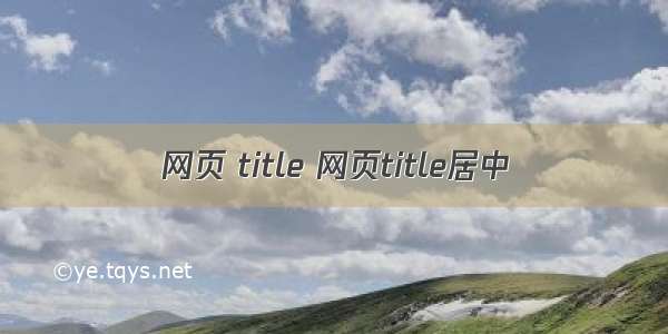 网页 title 网页title居中