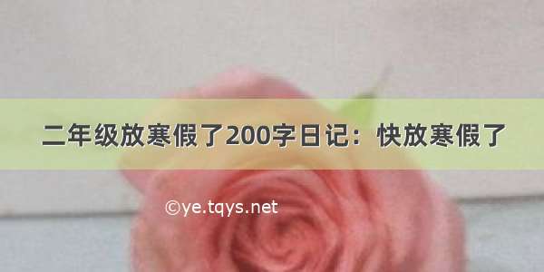 二年级放寒假了200字日记：快放寒假了