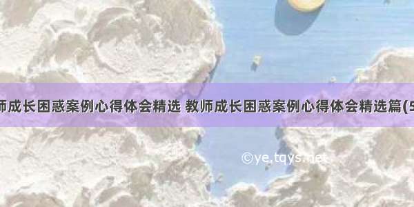 教师成长困惑案例心得体会精选 教师成长困惑案例心得体会精选篇(5篇)