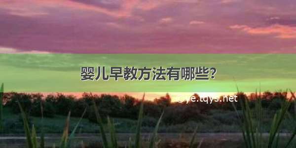 婴儿早教方法有哪些？