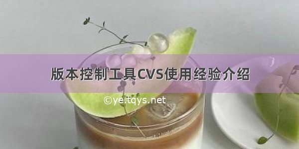 版本控制工具CVS使用经验介绍