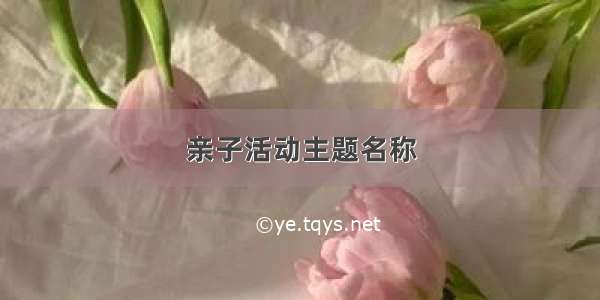 亲子活动主题名称