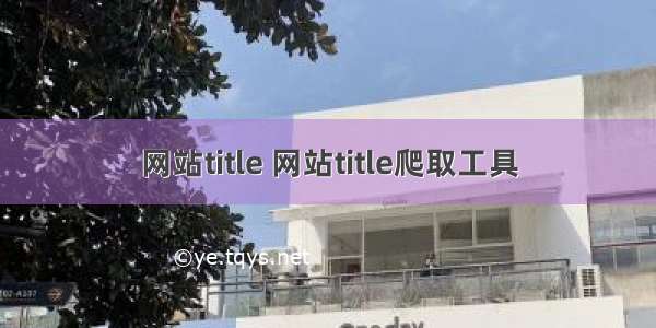 网站title 网站title爬取工具