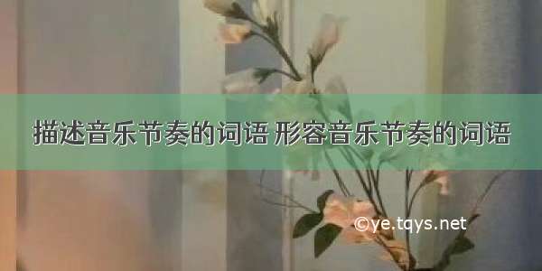 描述音乐节奏的词语 形容音乐节奏的词语