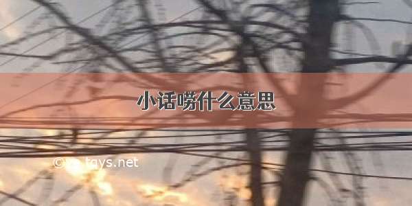 小话唠什么意思