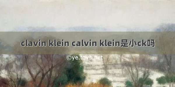 clavin klein calvin klein是小ck吗