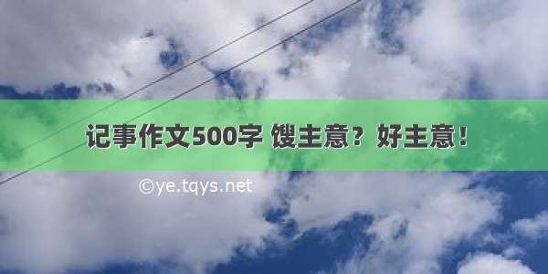 记事作文500字 馊主意？好主意！