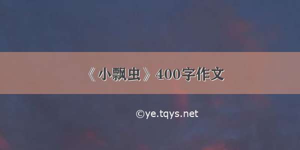 《小飘虫》400字作文