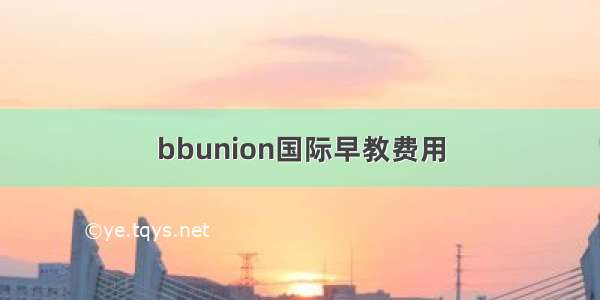 bbunion国际早教费用