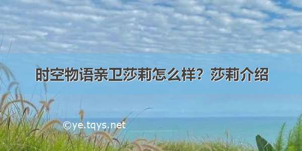 时空物语亲卫莎莉怎么样？莎莉介绍