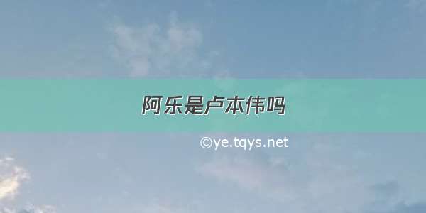 阿乐是卢本伟吗