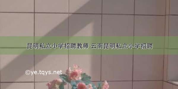 昆明私立小学招聘教师 云南昆明私立小学招聘