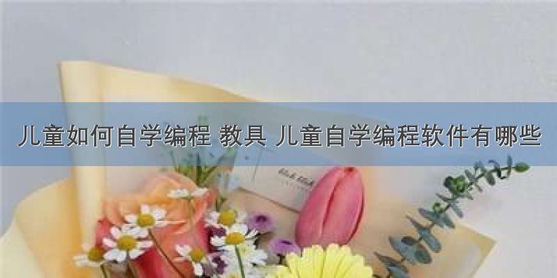 儿童如何自学编程 教具 儿童自学编程软件有哪些