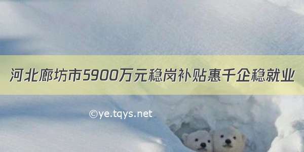 河北廊坊市5900万元稳岗补贴惠千企稳就业