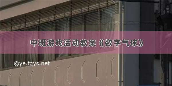 中班游戏活动教案《数字气球》