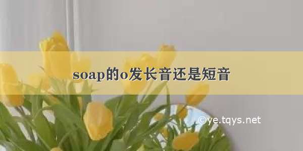 soap的o发长音还是短音