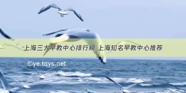 上海三大早教中心排行榜 上海知名早教中心推荐